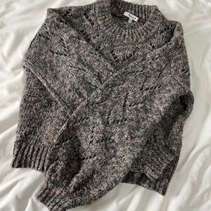 Madewell Speckled Knit Sweater - Black and Pink